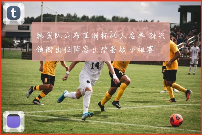 韩国队公布亚洲杯26人名单 孙兴慜领衔出征阵容出炉备战小组赛